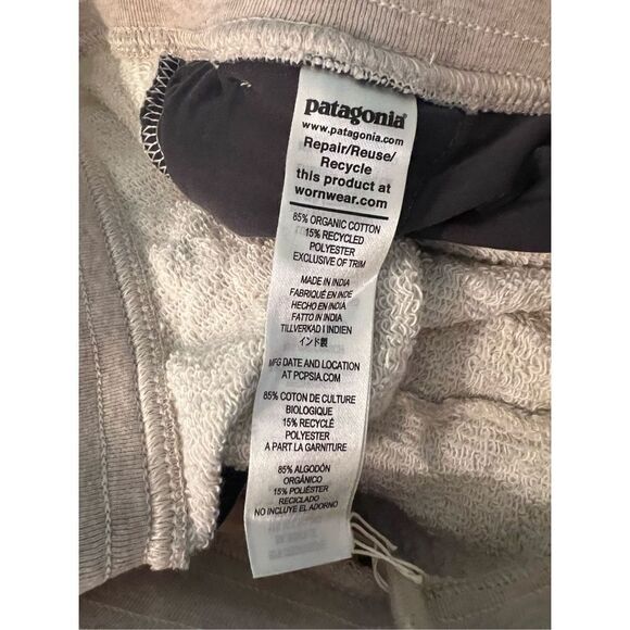 Patagonia Men's Mahnya Fleece Shorts Elastic Waistband Pumice Cream Size Small - Picture 4 of 7